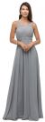Main image of Lace Neck Ruched Bust Long Formal Bridesmaid Dress
